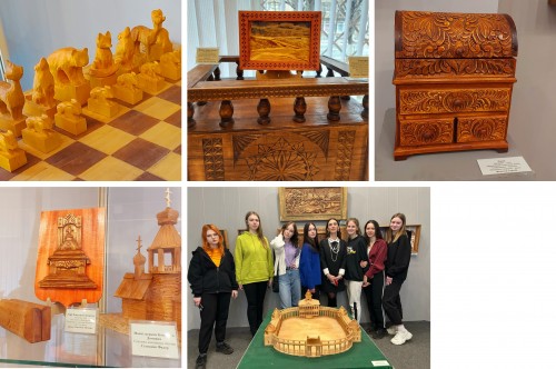 Студенты Тверского технологического колледжа посетили выставку работ творческой мастерской художественной обработки древесины «Живое дерево»